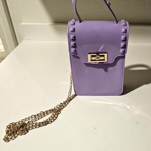 Lavender Chain Strap Women Bag With Spike Stud Accents